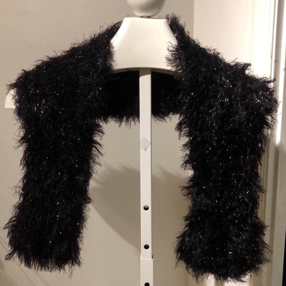 Vintage Black Sparkly Scarf - Picture 1 of 4